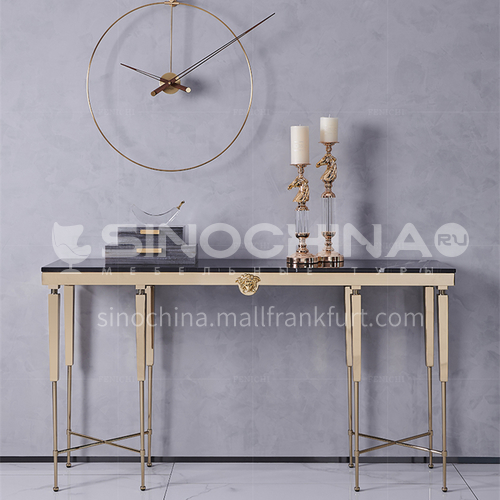 BJ-M601 Light luxury entrance hallway with marble countertop and metal tripod